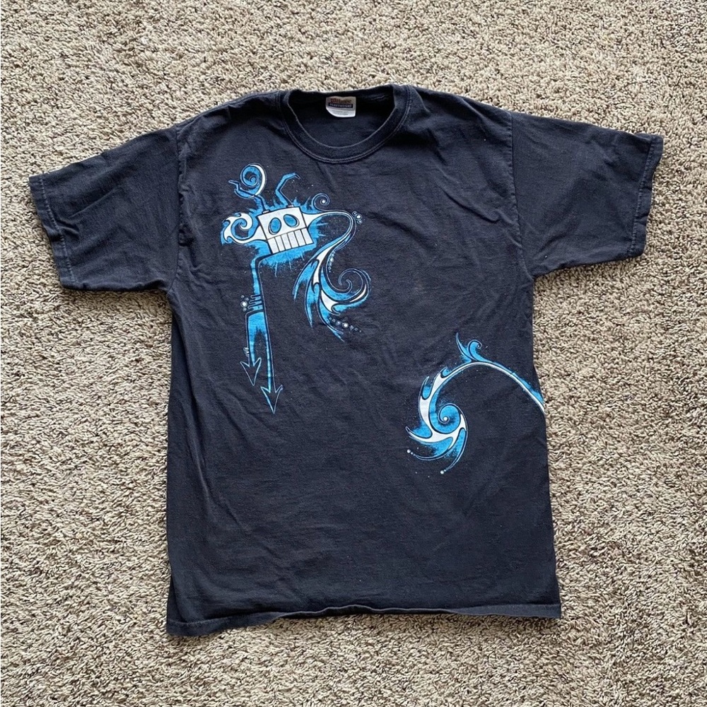 Vintage graphic print Avant Garde T shirt graffiti Y2K